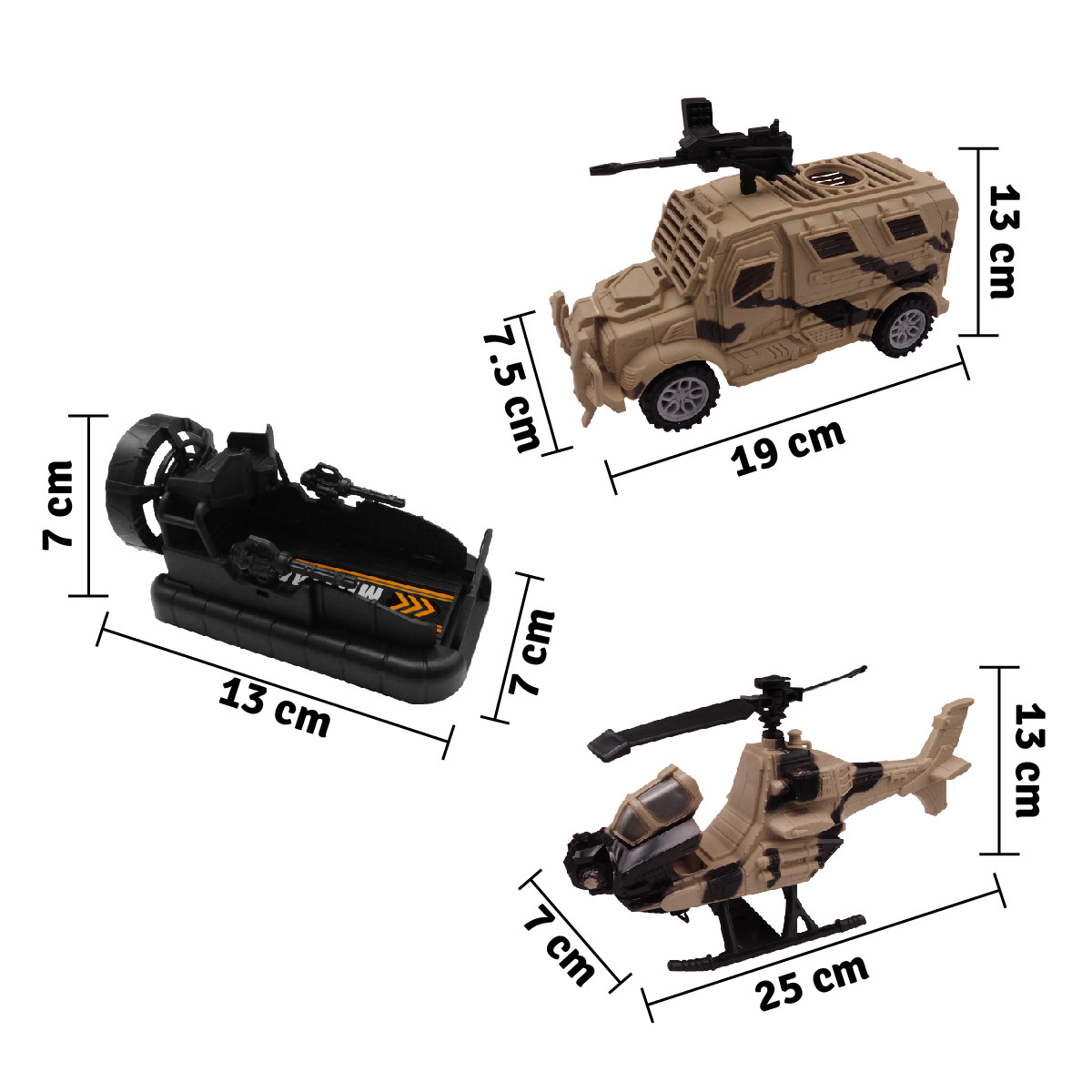 Set Vehiculos Militares X5 HW-M223-8